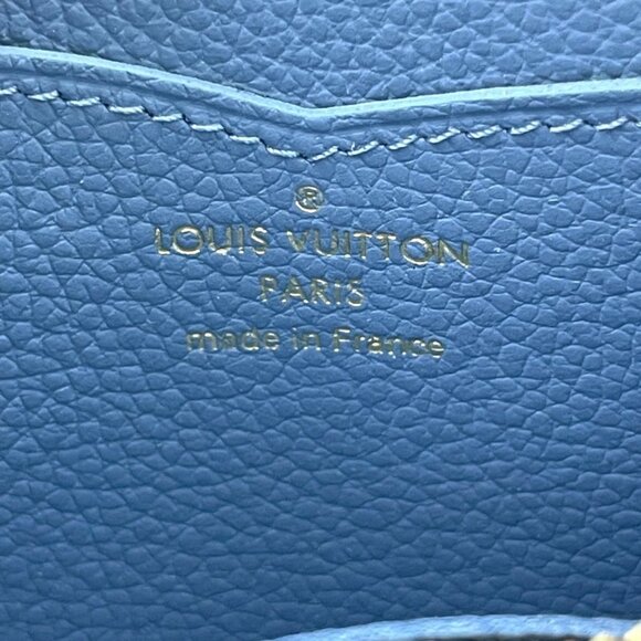LOUIS VUITTON Blue Monogram Leather Wallet - Picture 6 of 7